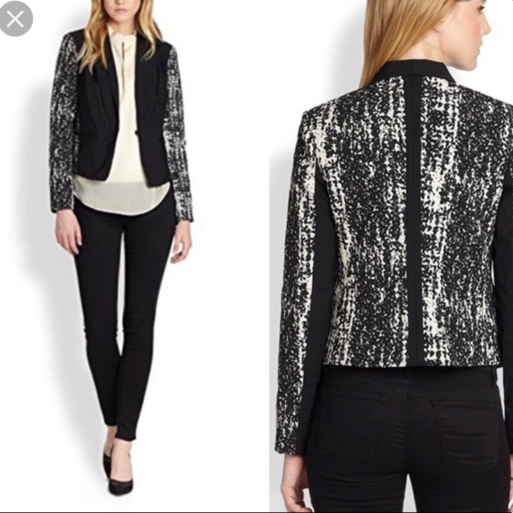 DVF Black & White Blazer Sz 0